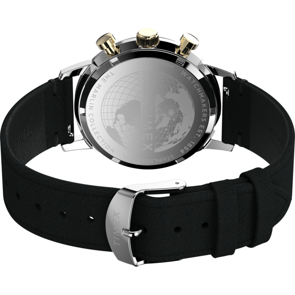 Marlin® Chronograph Tachymeter 40mm Leather Strap Watch