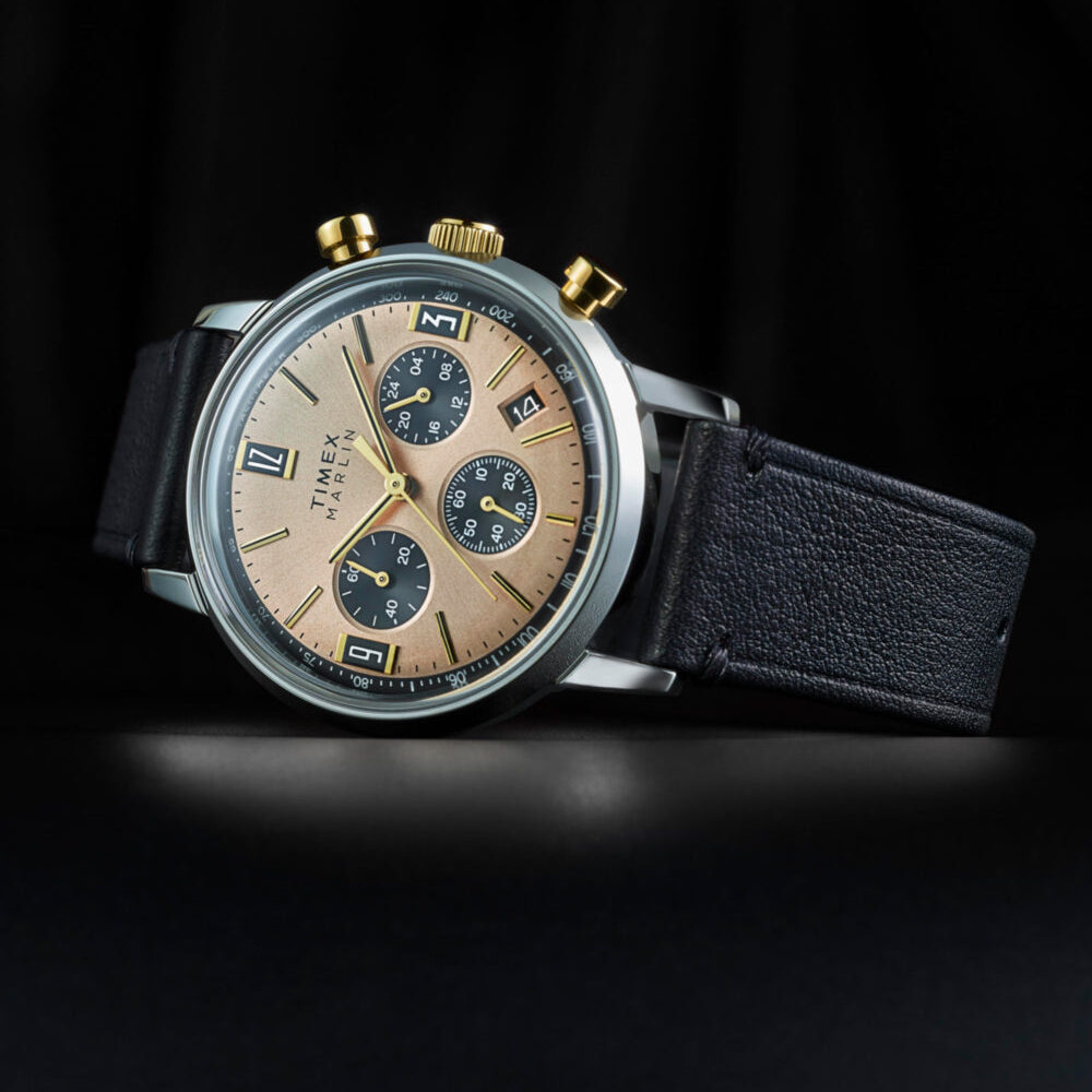 Marlin® Chronograph Tachymeter 40mm Leather Strap Watch