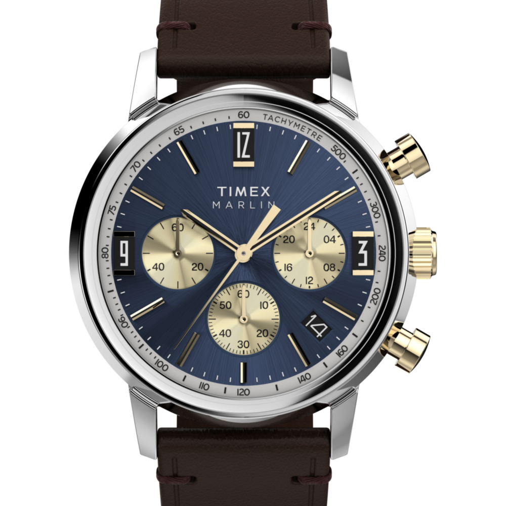 Marlin® Chronograph Tachymeter 40mm Leather Strap Watch