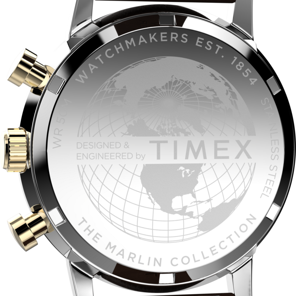 Marlin® Chronograph Tachymeter 40mm Leather Strap Watch