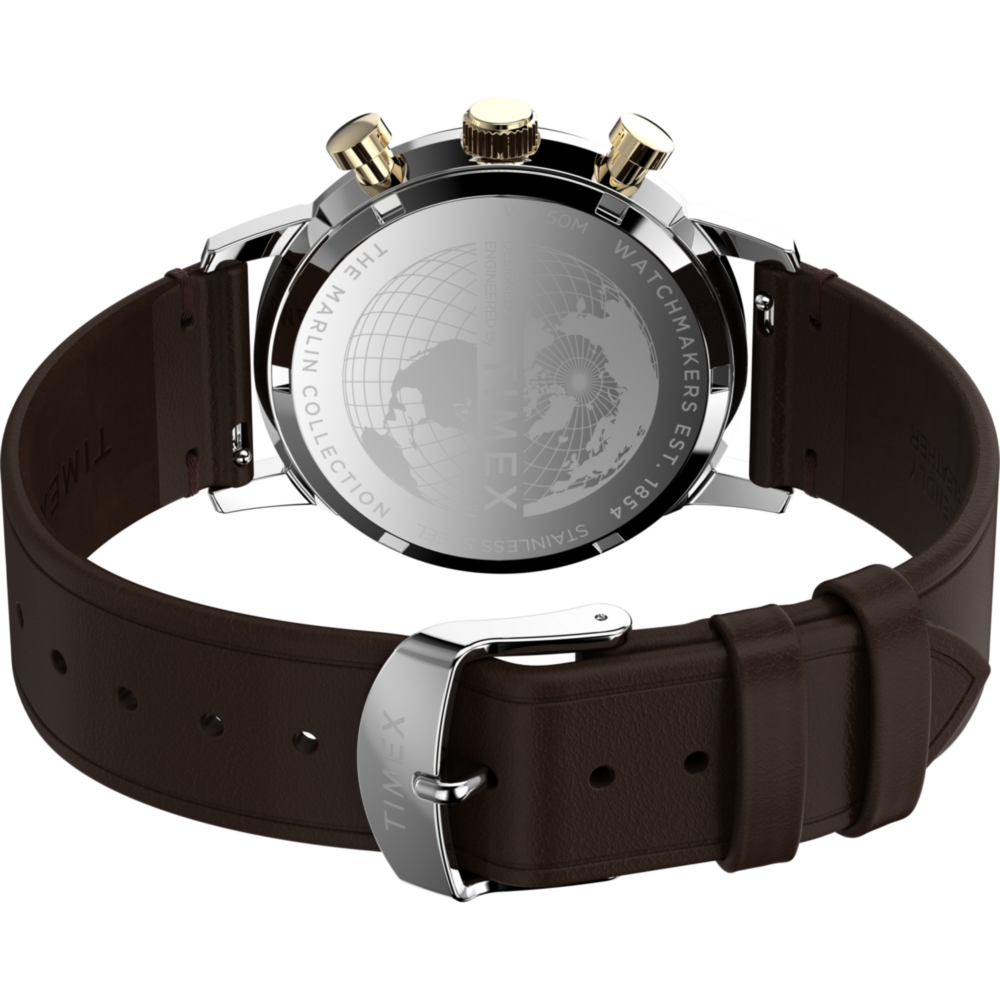 Marlin® Chronograph Tachymeter 40mm Leather Strap Watch