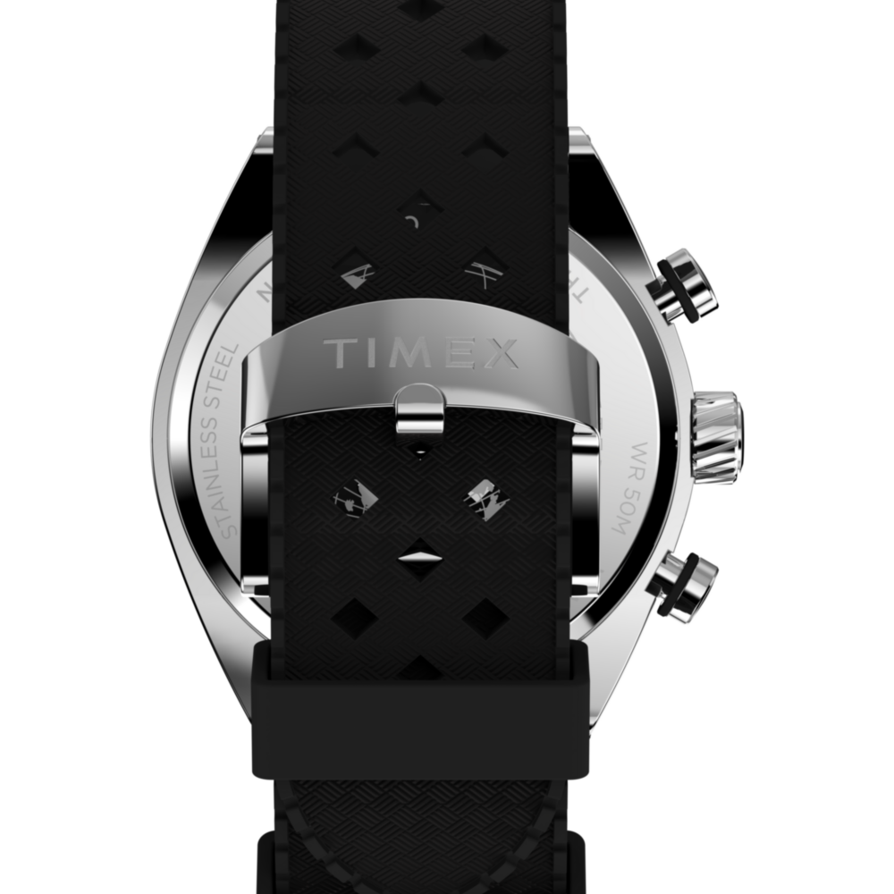 Timex Legacy Tonneau Chronograph 42mm Synthetic Rubber Strap Watch