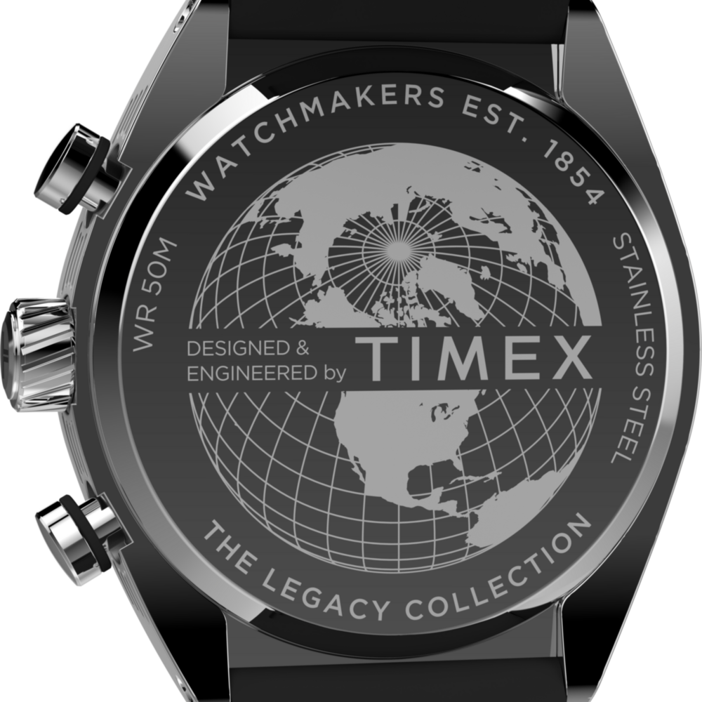 Timex Legacy Tonneau Chronograph 42mm Synthetic Rubber Strap Watch