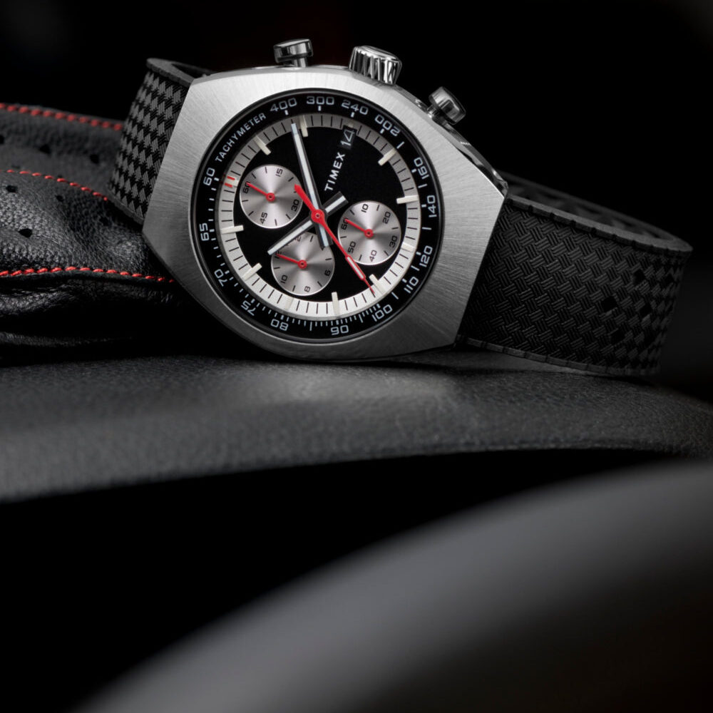 Timex Legacy Tonneau Chronograph 42mm Synthetic Rubber Strap Watch
