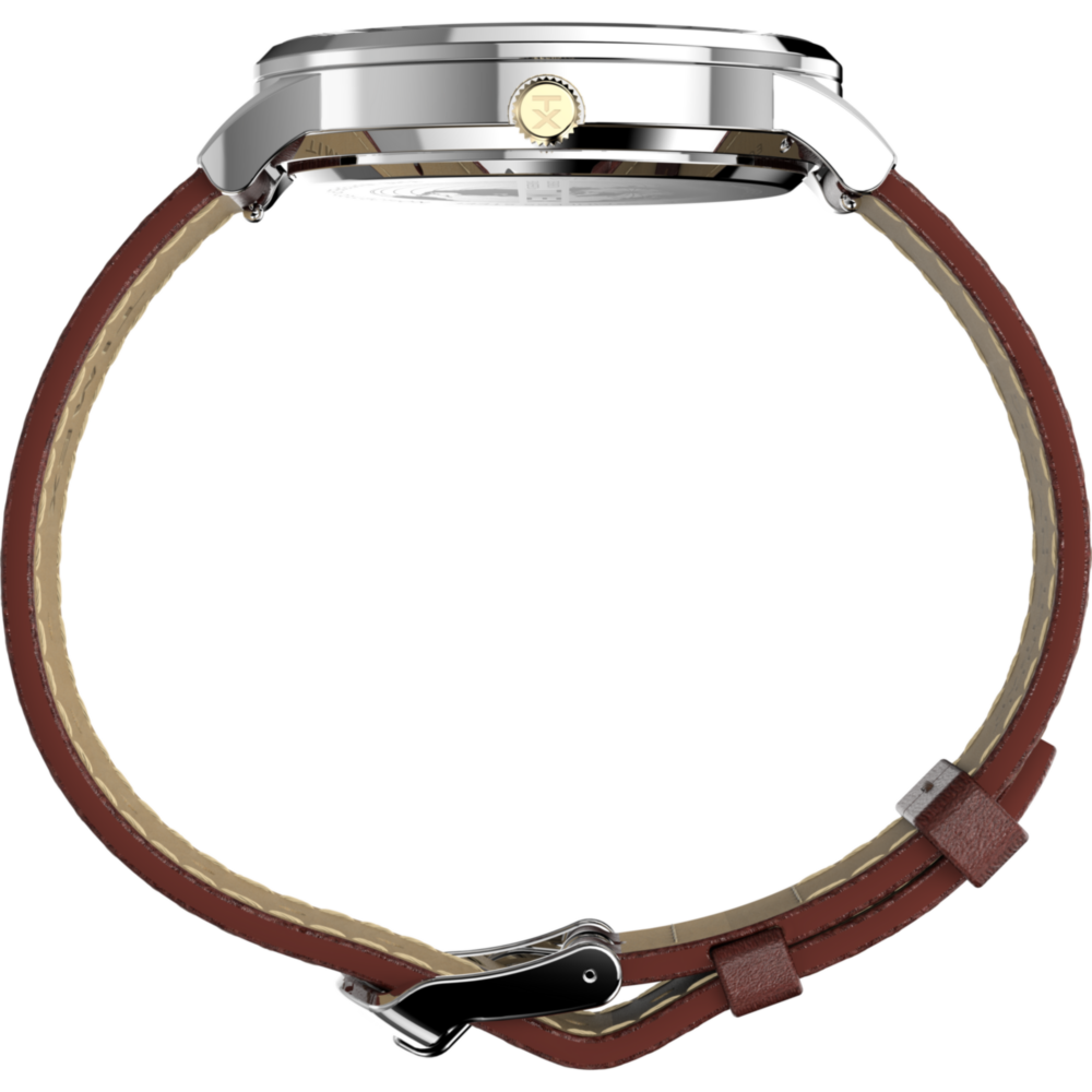 Waterbury Classic Moon Phase 40mm Leather Strap Watch