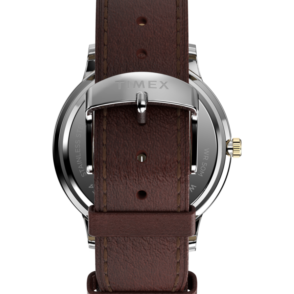 Waterbury Classic Moon Phase 40mm Leather Strap Watch