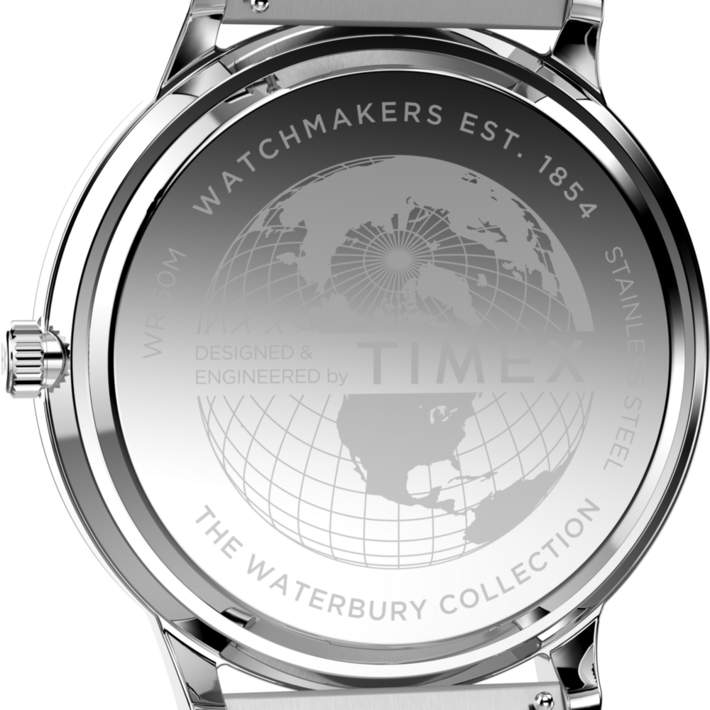Waterbury Classic Moon Phase 40mm Stainless Steel Bracelet Watch
