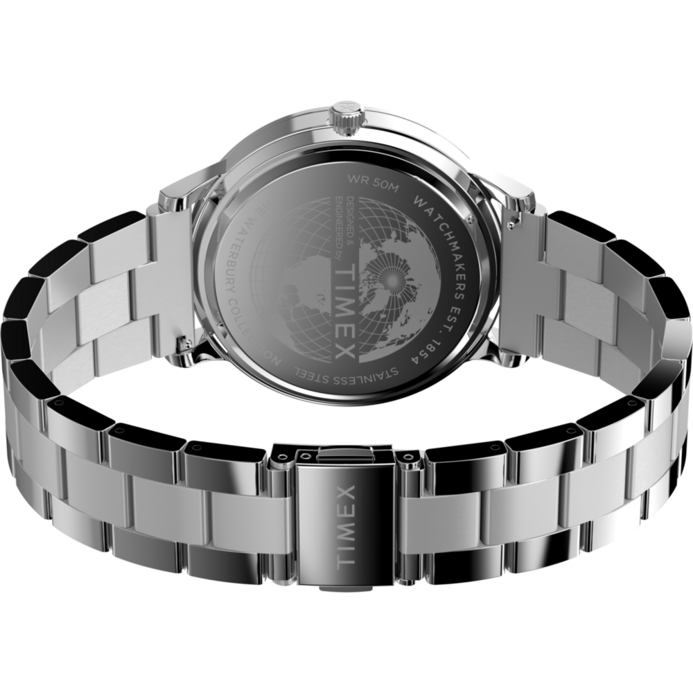 Waterbury Classic Moon Phase 40mm Stainless Steel Bracelet Watch