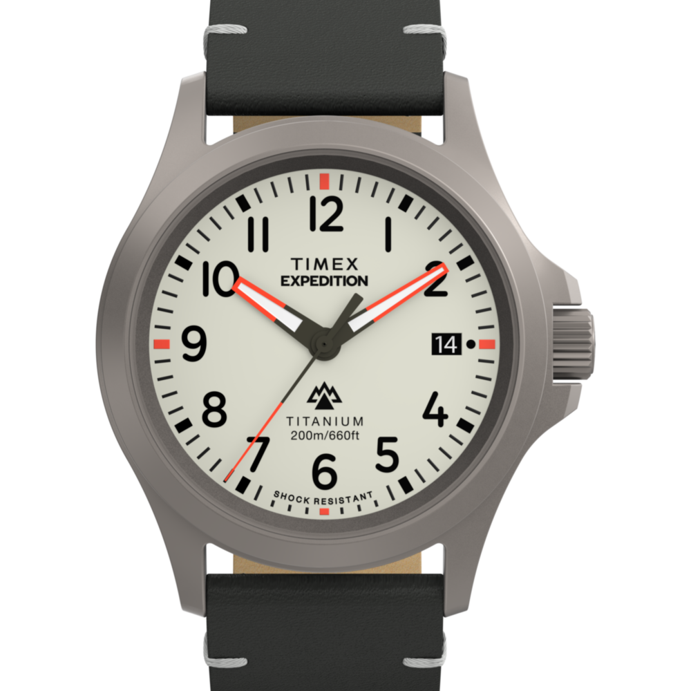 Expedition Titanium 38mm Leather Strap Watch