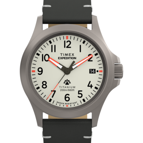 Expedition Titanium 38mm Leather Strap Watch