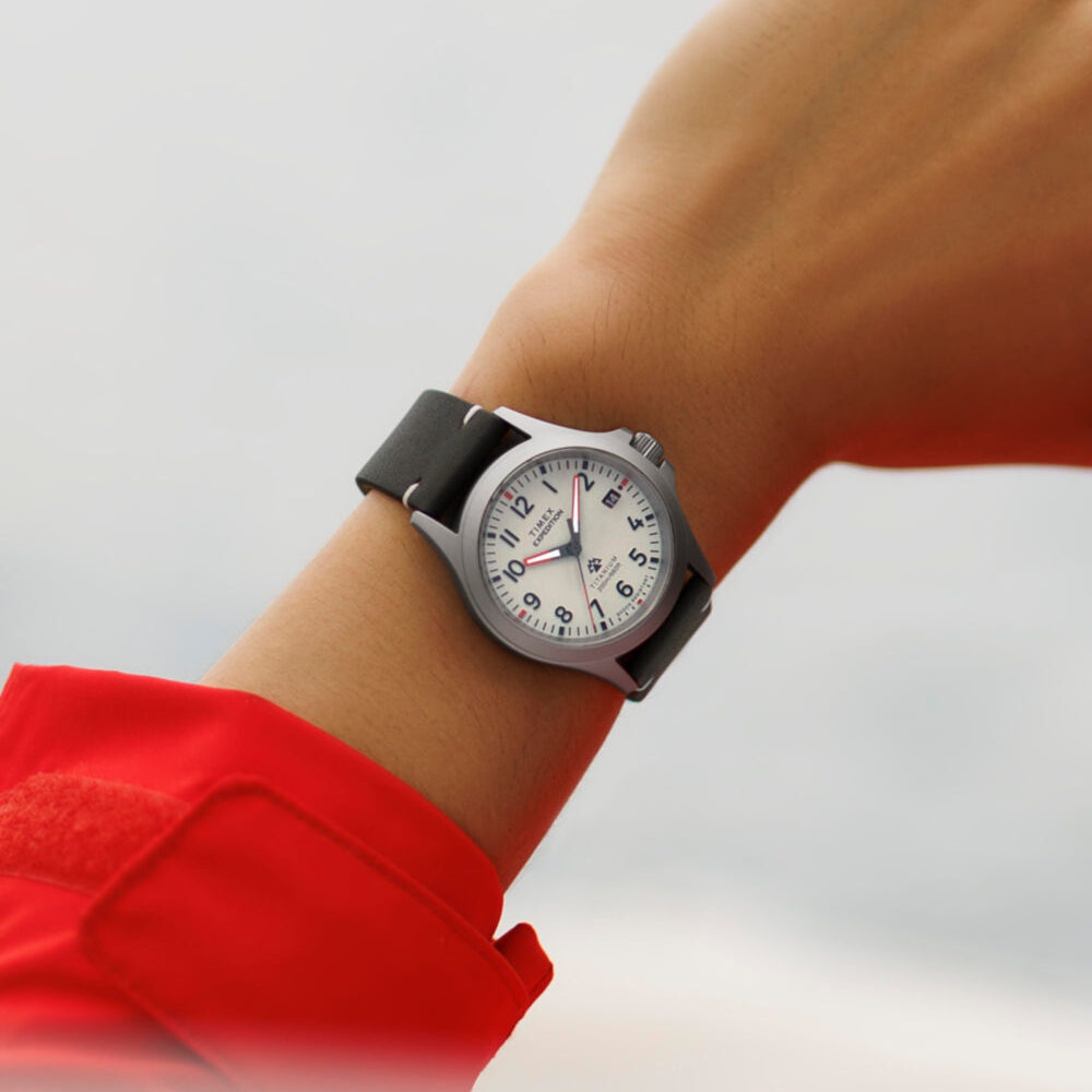 Expedition Titanium 38mm Leather Strap Watch