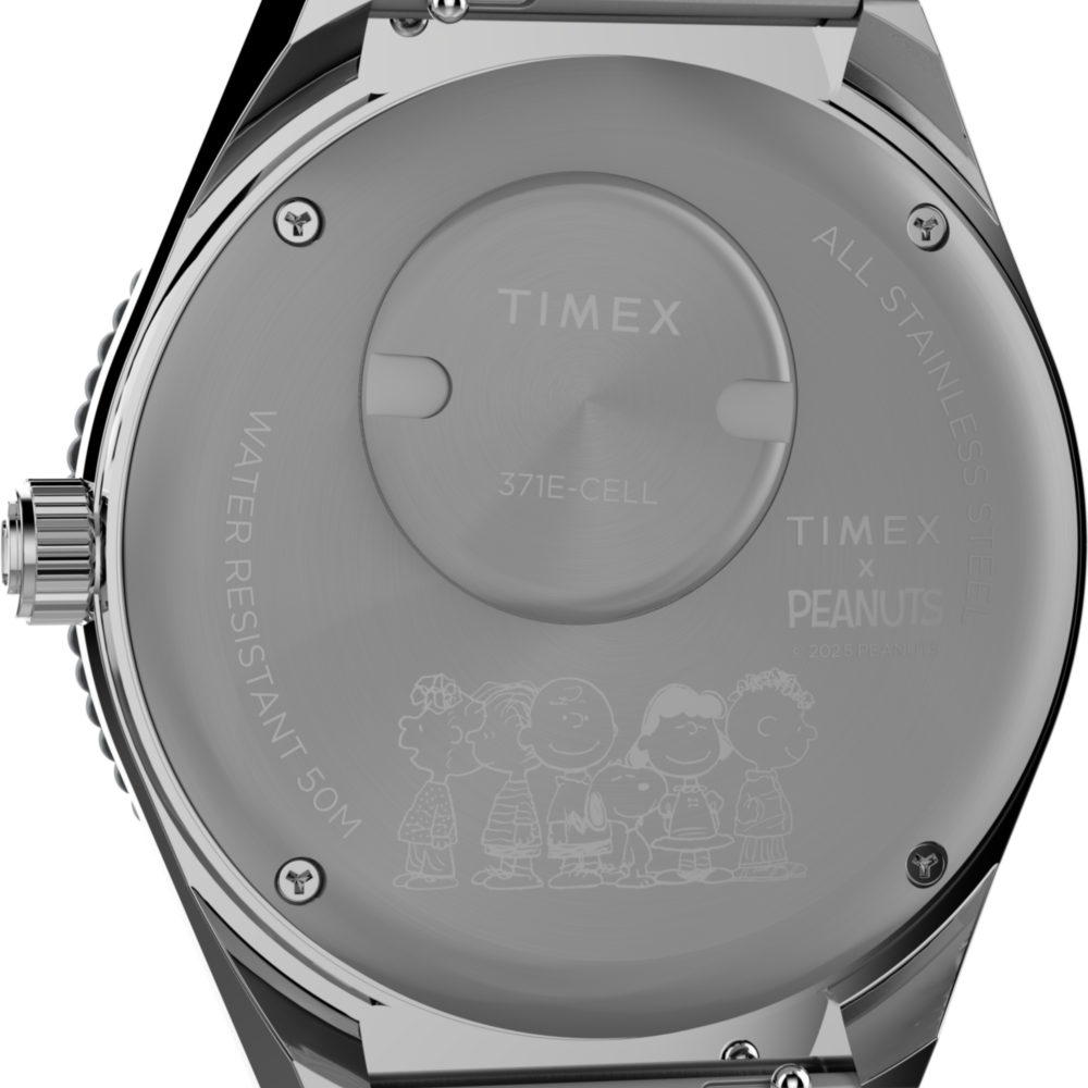 Peanuts® x Q Timex® GMT 38mm Stainless Steel Bracelet Watch