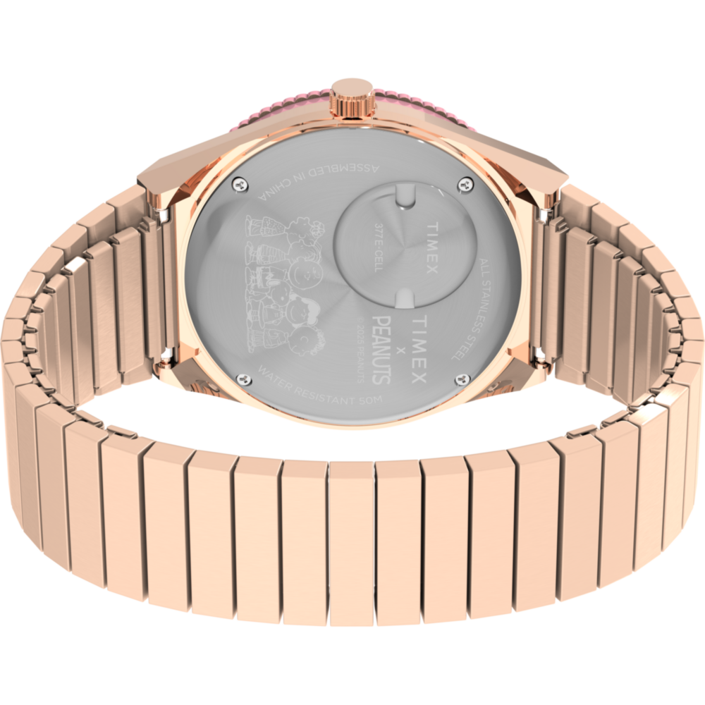 Peanuts® Q Timex® In Bloom 36mm Stainless Steel Expansion Band Watch