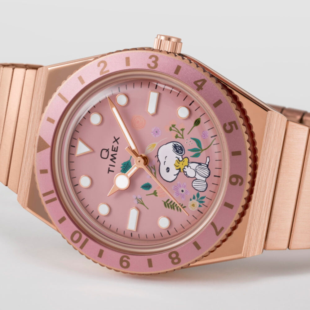 Peanuts® Q Timex® In Bloom 36mm Stainless Steel Expansion Band Watch
