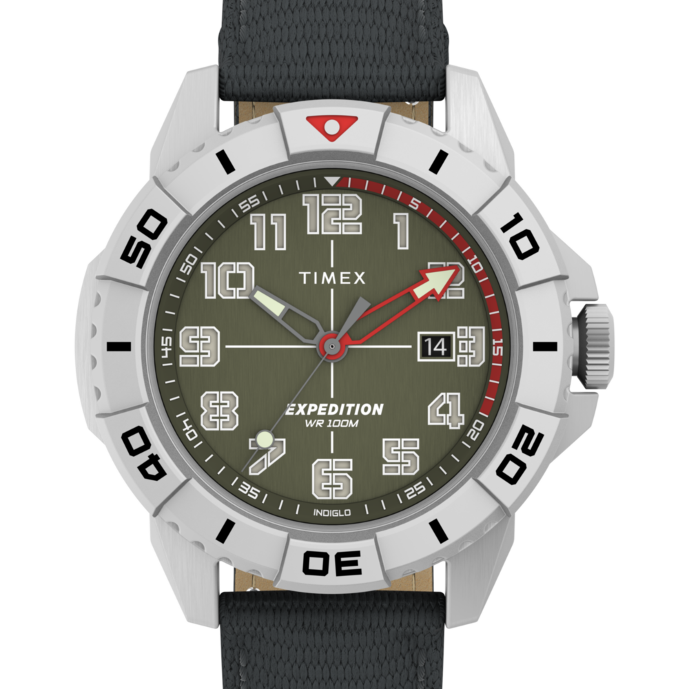 Expedition Ridge 42mm Leather Strap Watch