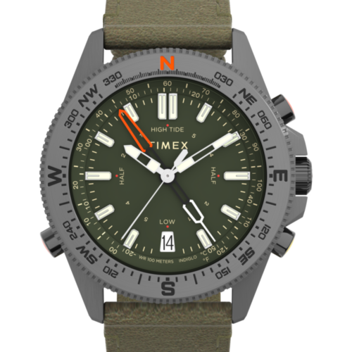 Expedition Tide-Temp-Compass 43mm Leather Strap Watch