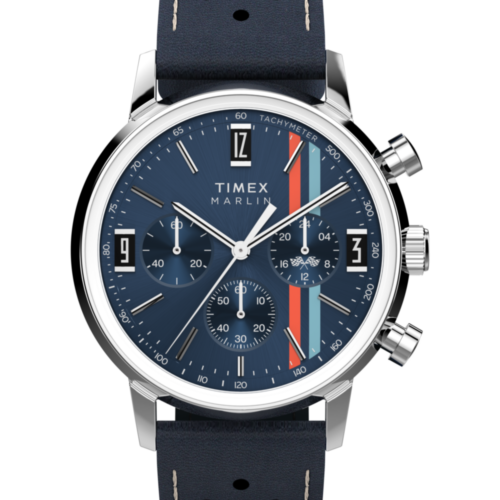 Marlin® Chronograph Tachymeter 40mm Leather Strap Watch