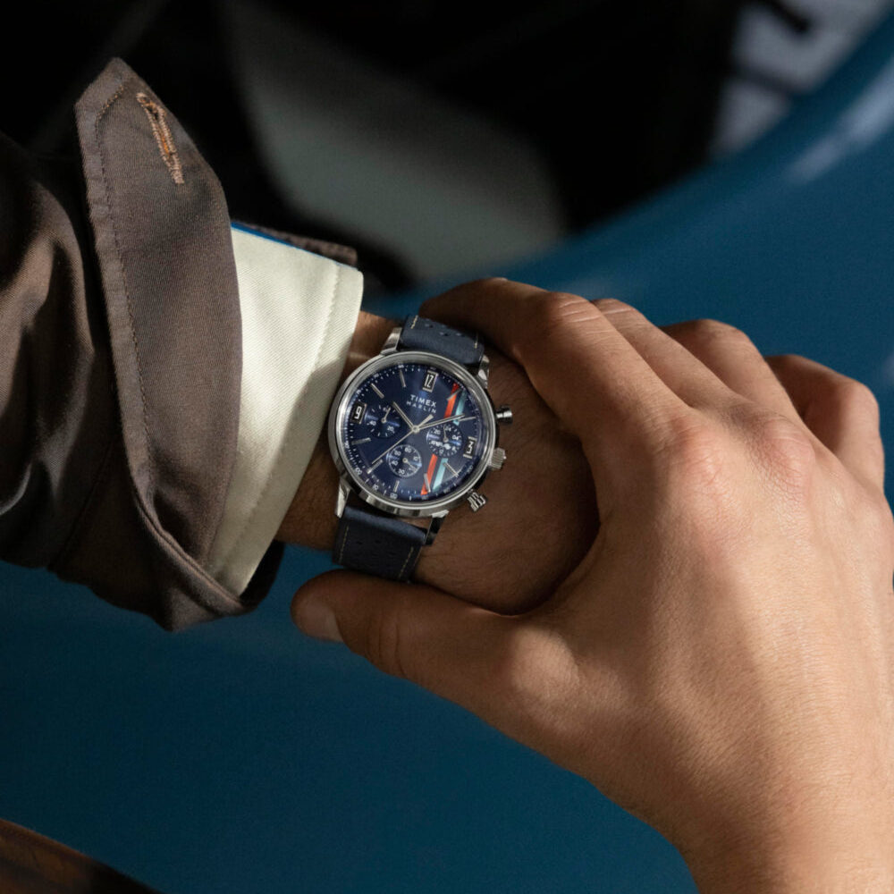 Marlin® Chronograph Tachymeter 40mm Leather Strap Watch