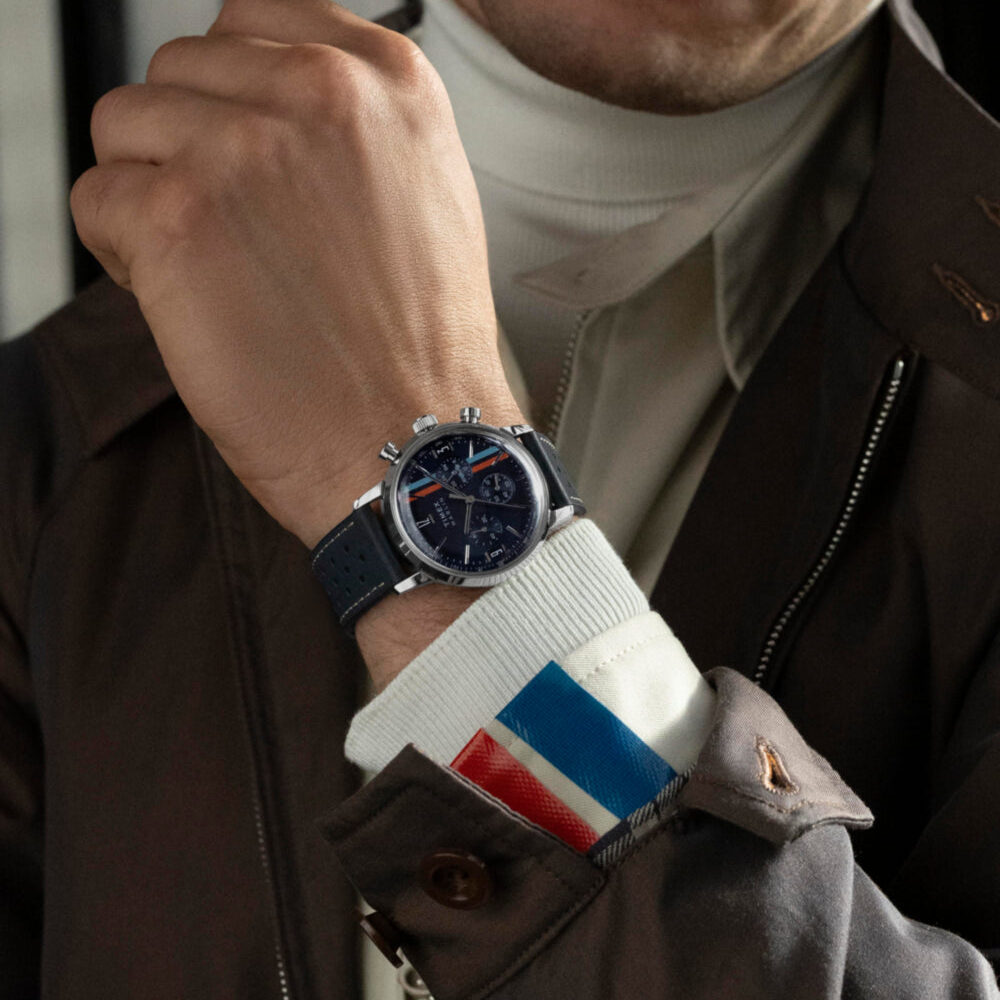 Marlin® Chronograph Tachymeter 40mm Leather Strap Watch