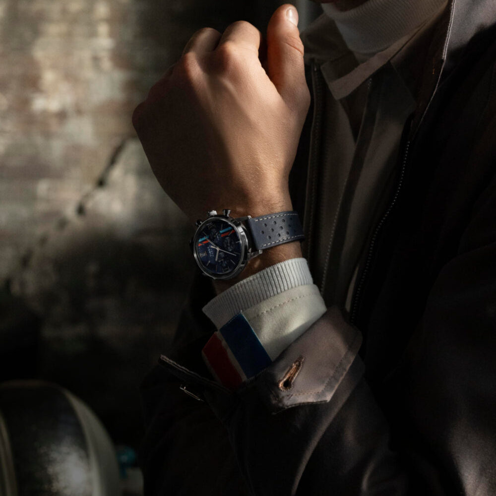 Marlin® Chronograph Tachymeter 40mm Leather Strap Watch