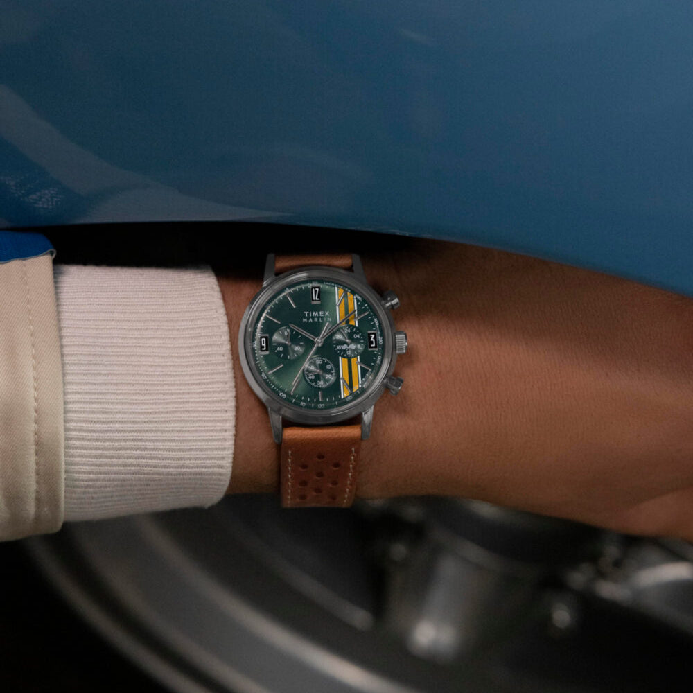Marlin® Chronograph Tachymeter 40mm Leather Strap Watch
