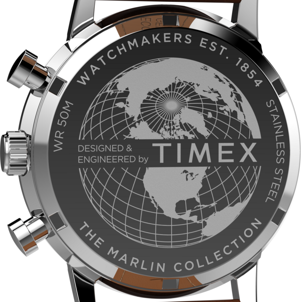 Marlin® Chronograph Tachymeter 40mm Leather Strap Watch