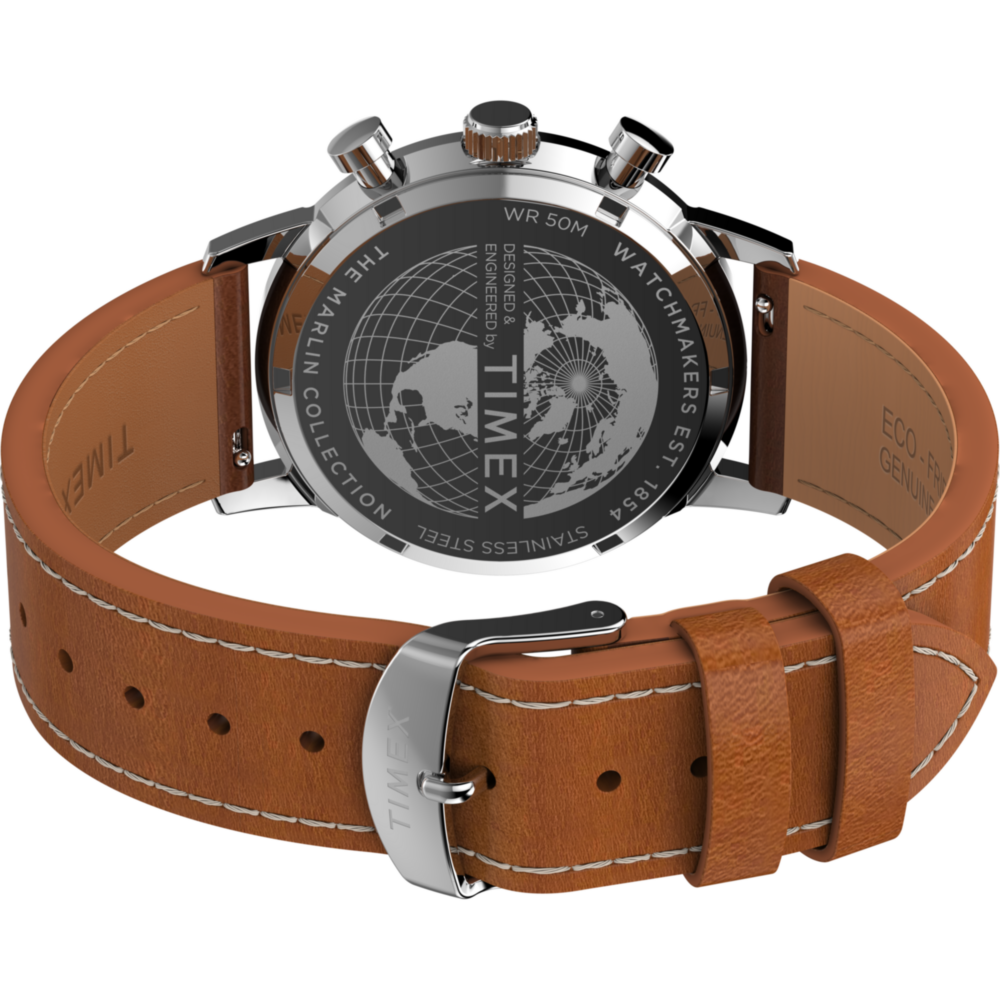 Marlin® Chronograph Tachymeter 40mm Leather Strap Watch