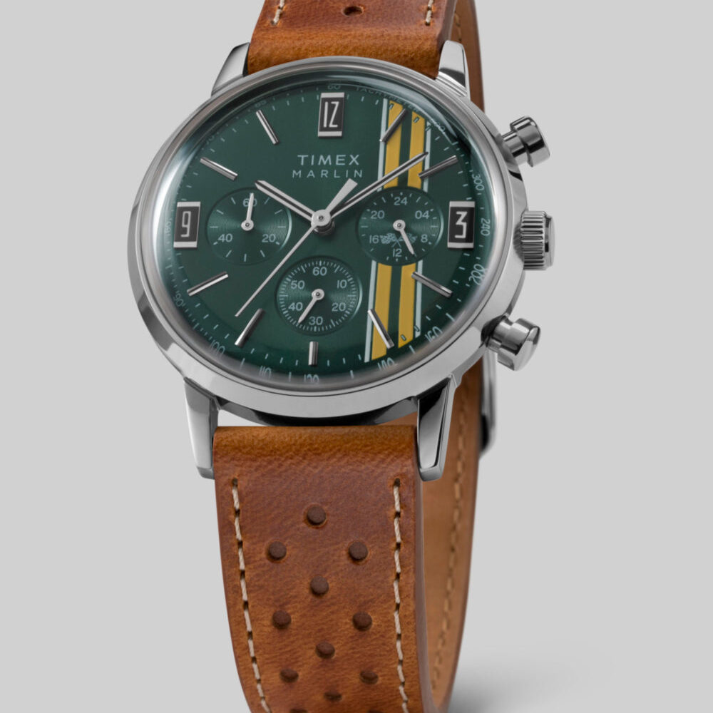 Marlin® Chronograph Tachymeter 40mm Leather Strap Watch