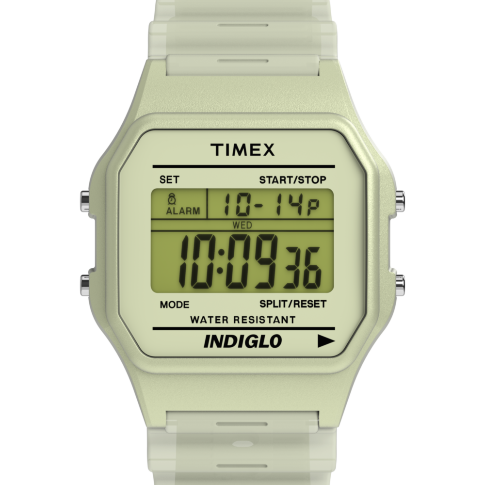 Timex T80 Glow in the Dark 34mm Resin Strap Watch