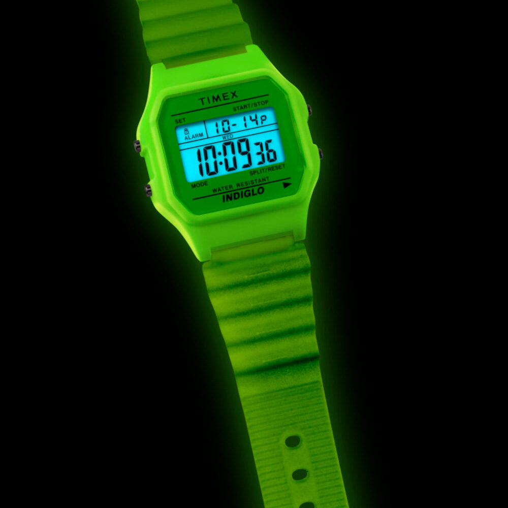 Timex T80 Glow in the Dark 34mm Resin Strap Watch