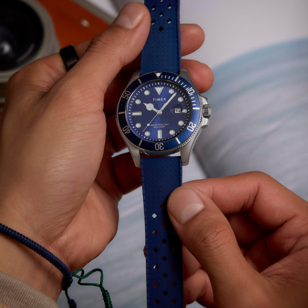 Harborside Coast 44mm Synthetic Rubber Strap Watch