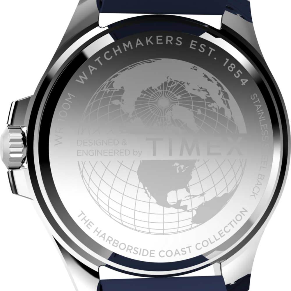 Harborside Coast 44mm Synthetic Rubber Strap Watch