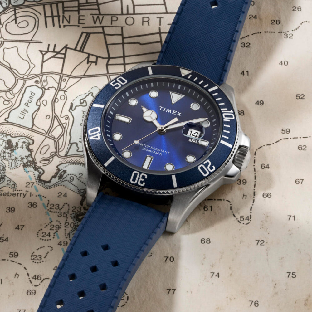 Harborside Coast 44mm Synthetic Rubber Strap Watch