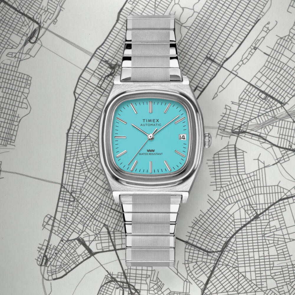 Timex® Automatic 1983 E Line 34mm Stainless Steel Expansion Band Watch