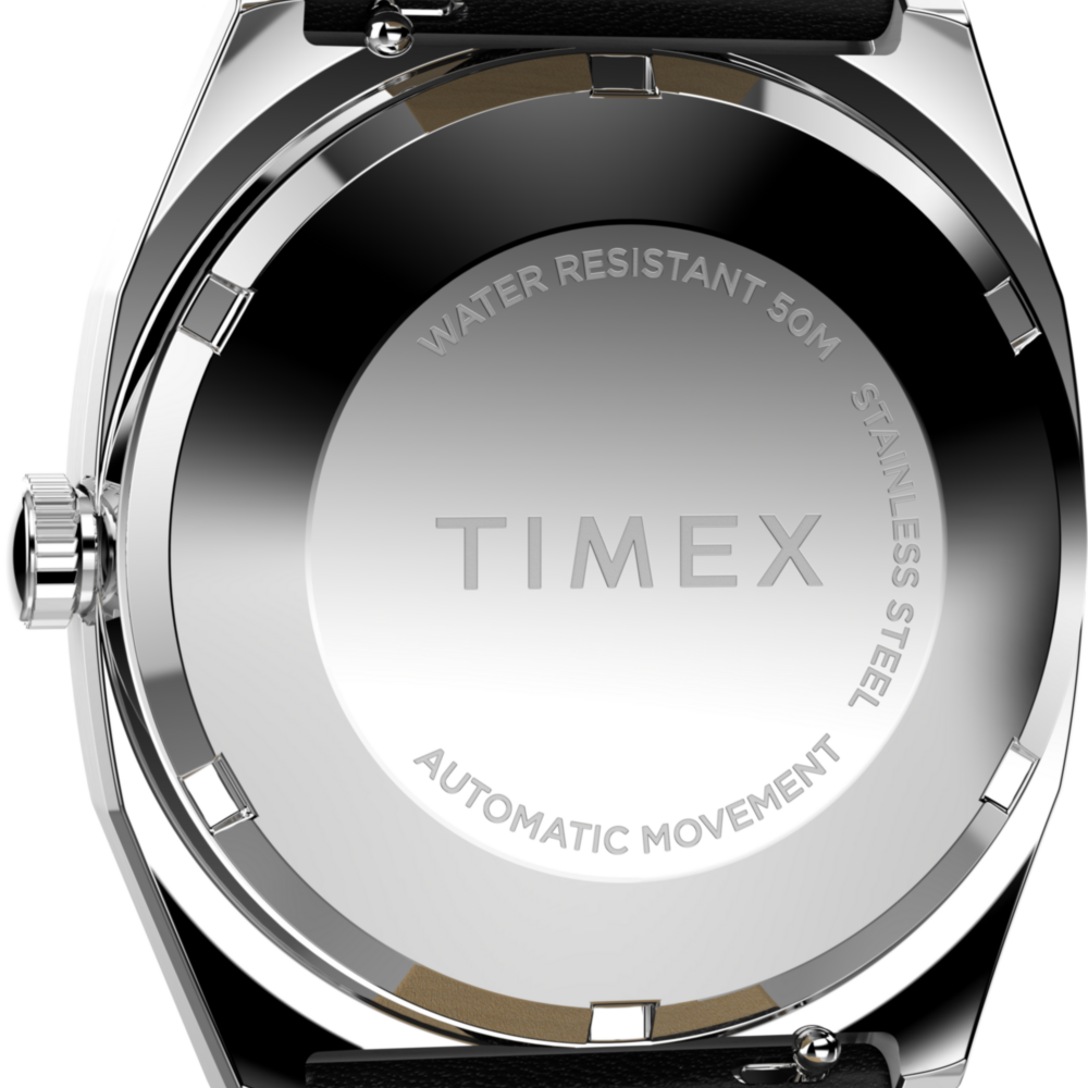 Timex® Automatic 1983 E Line 34mm Leather Strap Watch