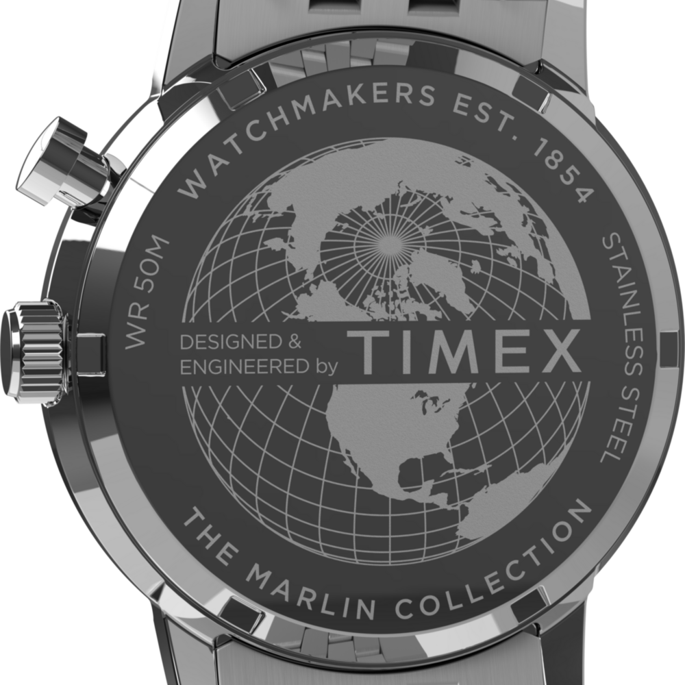 Marlin® Moon Phase Multifunction 40mm Stainless Steel Bracelet Watch