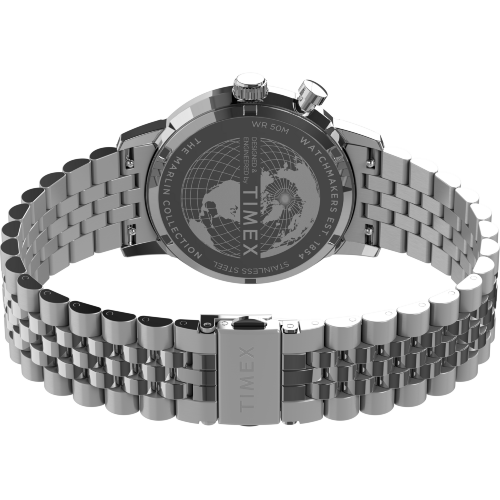 Marlin® Moon Phase Multifunction 40mm Stainless Steel Bracelet Watch