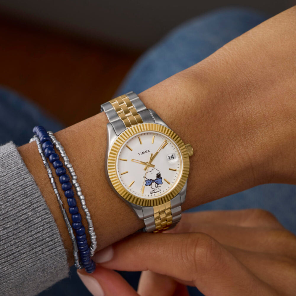 Peanuts® x Timex Legacy Bowtie 34mm Stainless Steel Bracelet Watch