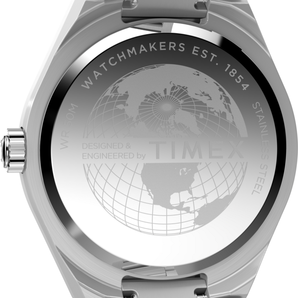 Q Timex® Continental GMT 39mm Stainless Steel Bracelet Watch