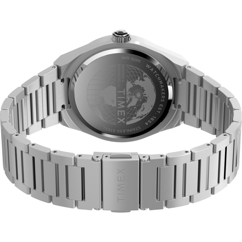 Q Timex® Continental GMT 39mm Stainless Steel Bracelet Watch