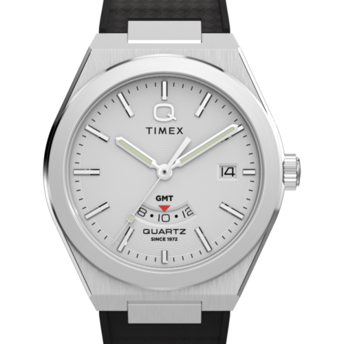 Q Timex® Continental GMT 39mm Synthetic Rubber Strap Watch