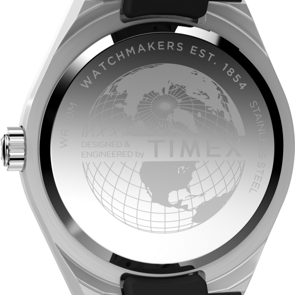 Q Timex® Continental GMT 39mm Synthetic Rubber Strap Watch