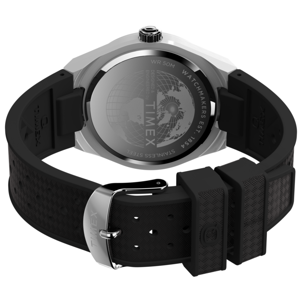 Q Timex® Continental GMT 39mm Synthetic Rubber Strap Watch