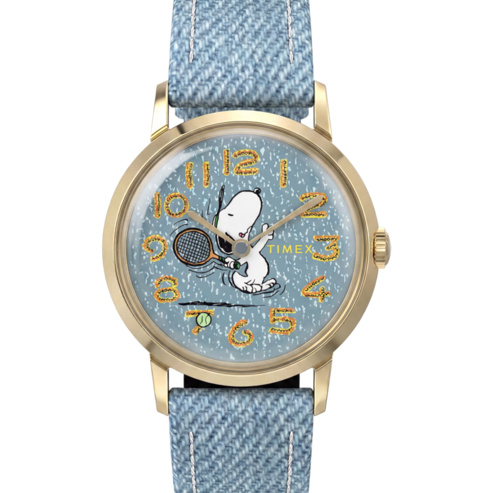 Peanuts® x Timex Marlin® 1965 Reissue Inspired Snoopy Tennis 34mm Fabric Strap Watch