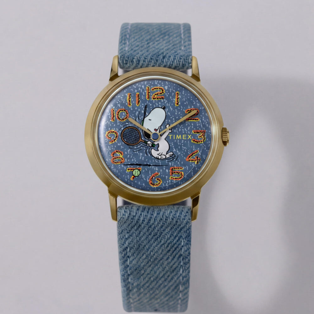 Peanuts® x Timex Marlin® 1965 Reissue Inspired Snoopy Tennis 34mm Fabric Strap Watch