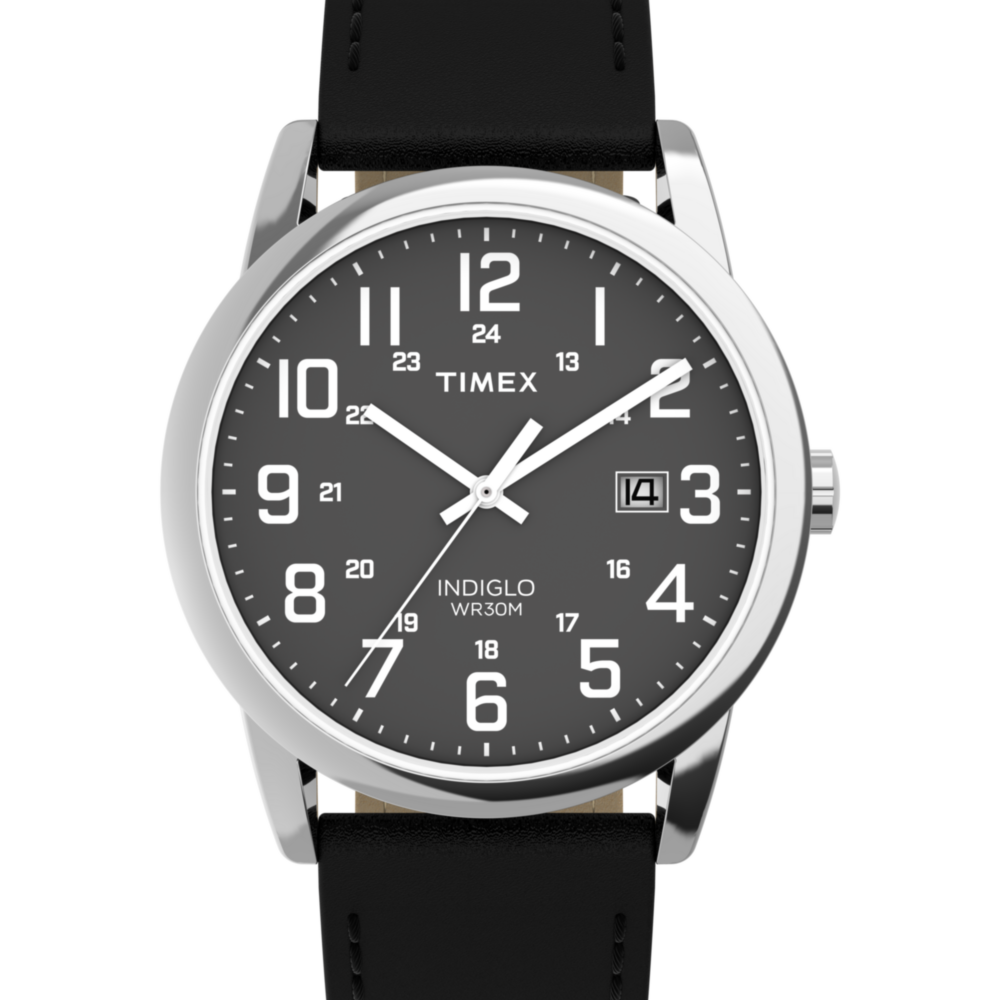 Easy Reader® Classic 38mm Leather Strap Watch