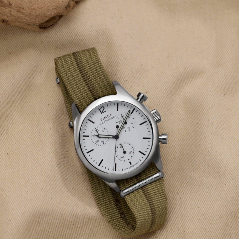 Timex Weekender New England Chronograph 40mm Eco-Conscious Fabric Strap Watch