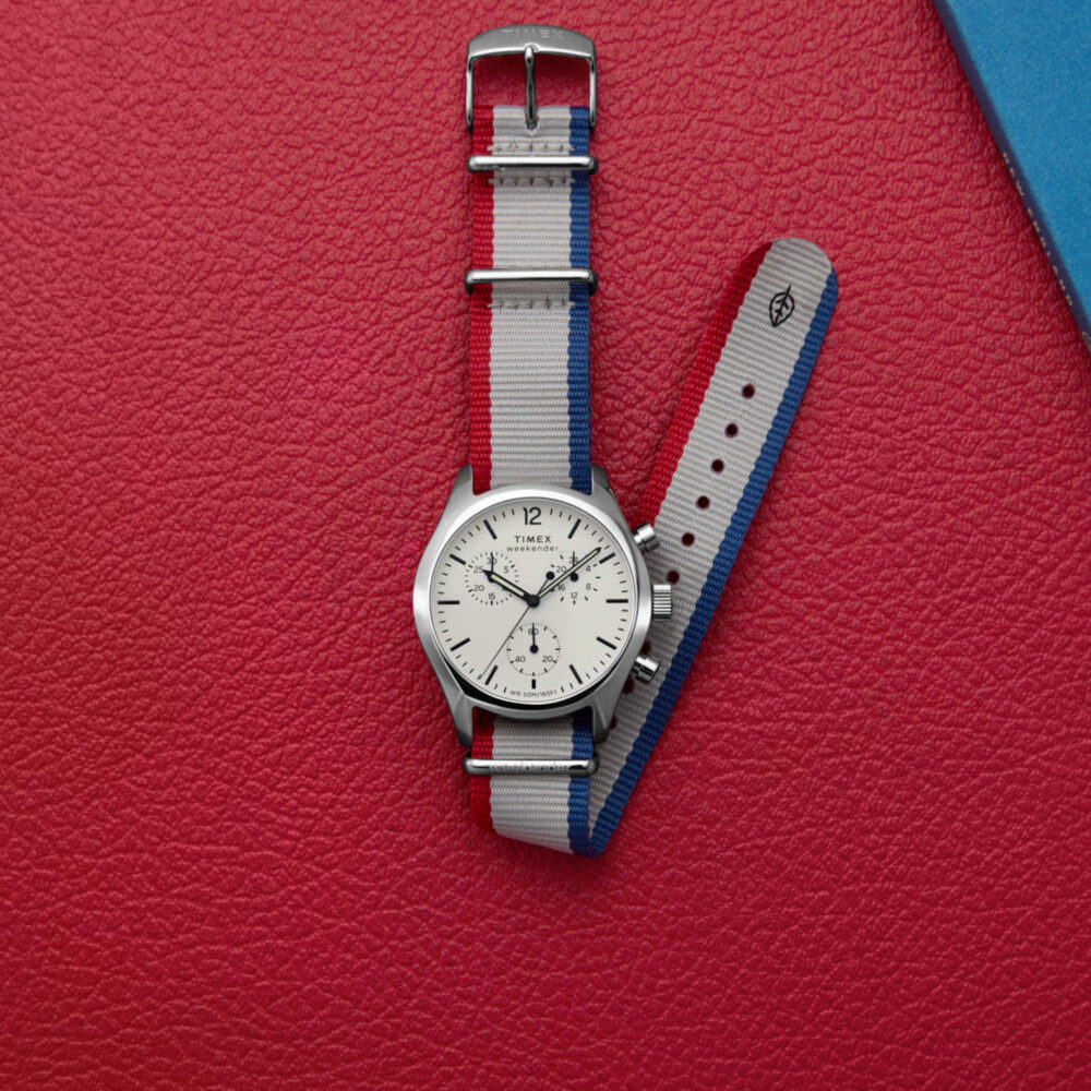Timex Weekender New England Chronograph 40mm Eco-Conscious Fabric Strap Watch
