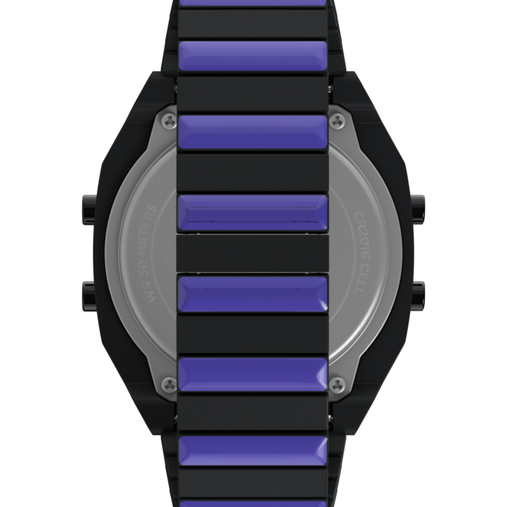 Timex x Wednesday T80 36mm Stainless Steel Black and Purple Expansion Band Watch