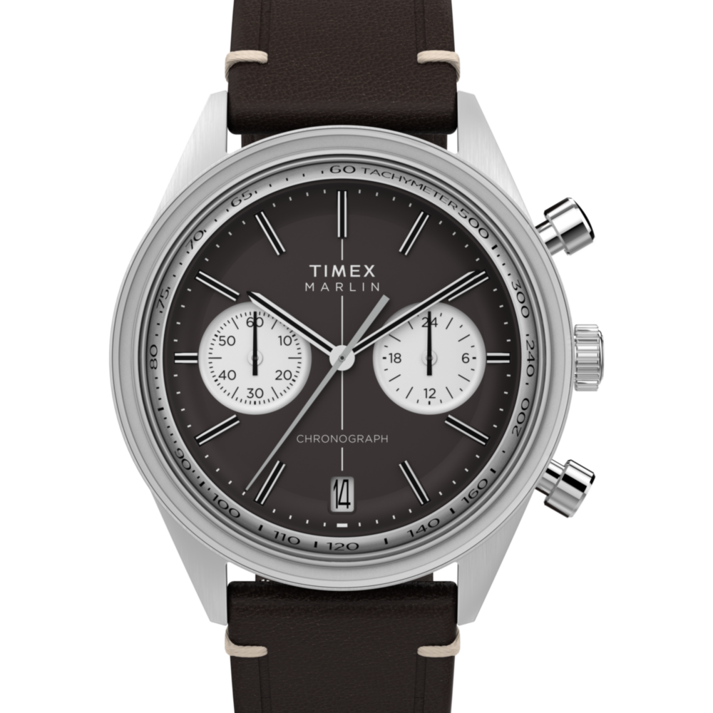 Marlin® Jet Quartz Chronograph 40mm Leather Strap Watch